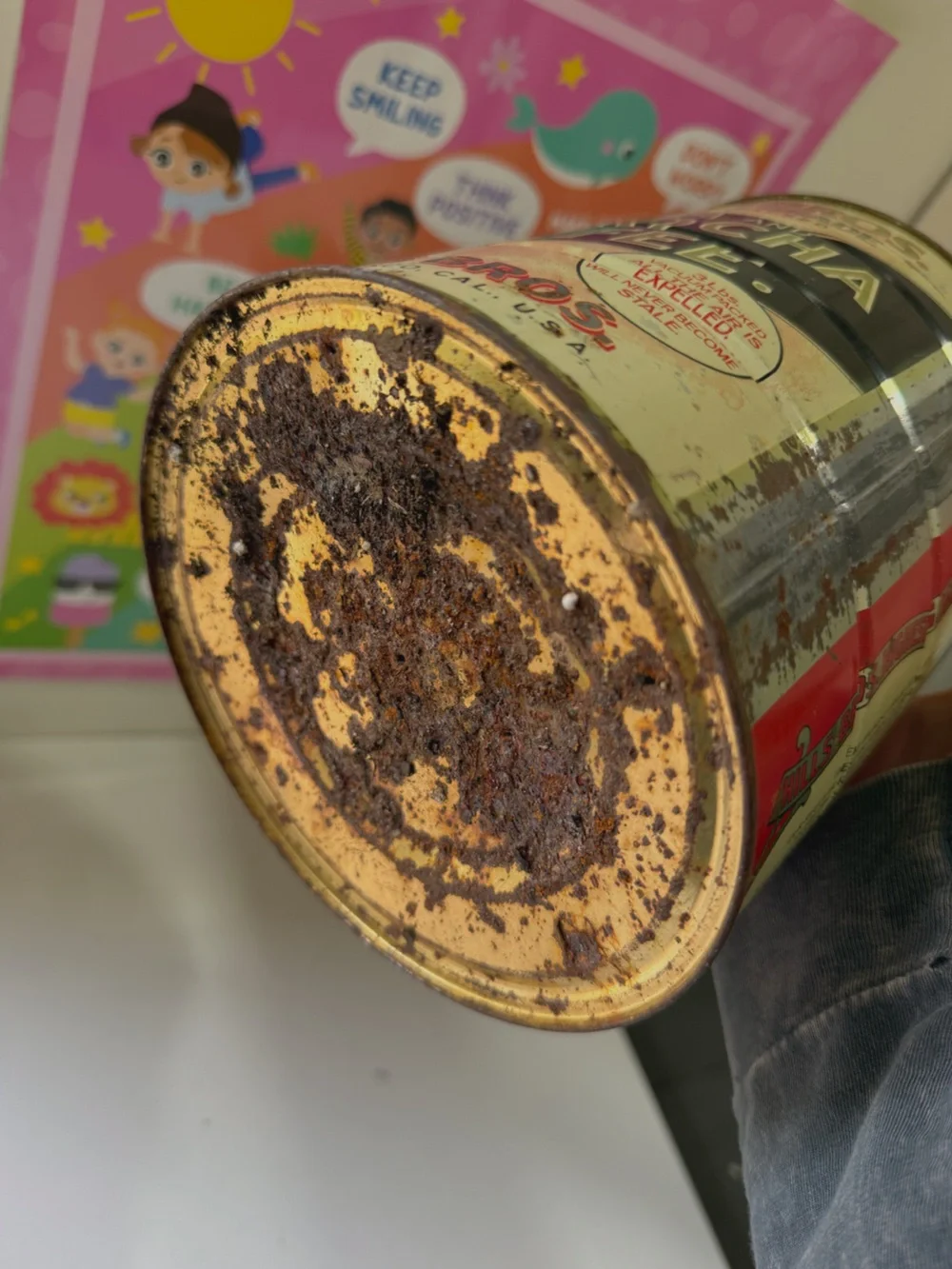 Vintage Hills Bros San Francisco Java and Mocha 3lb Coffee Can Tin Metal Planter